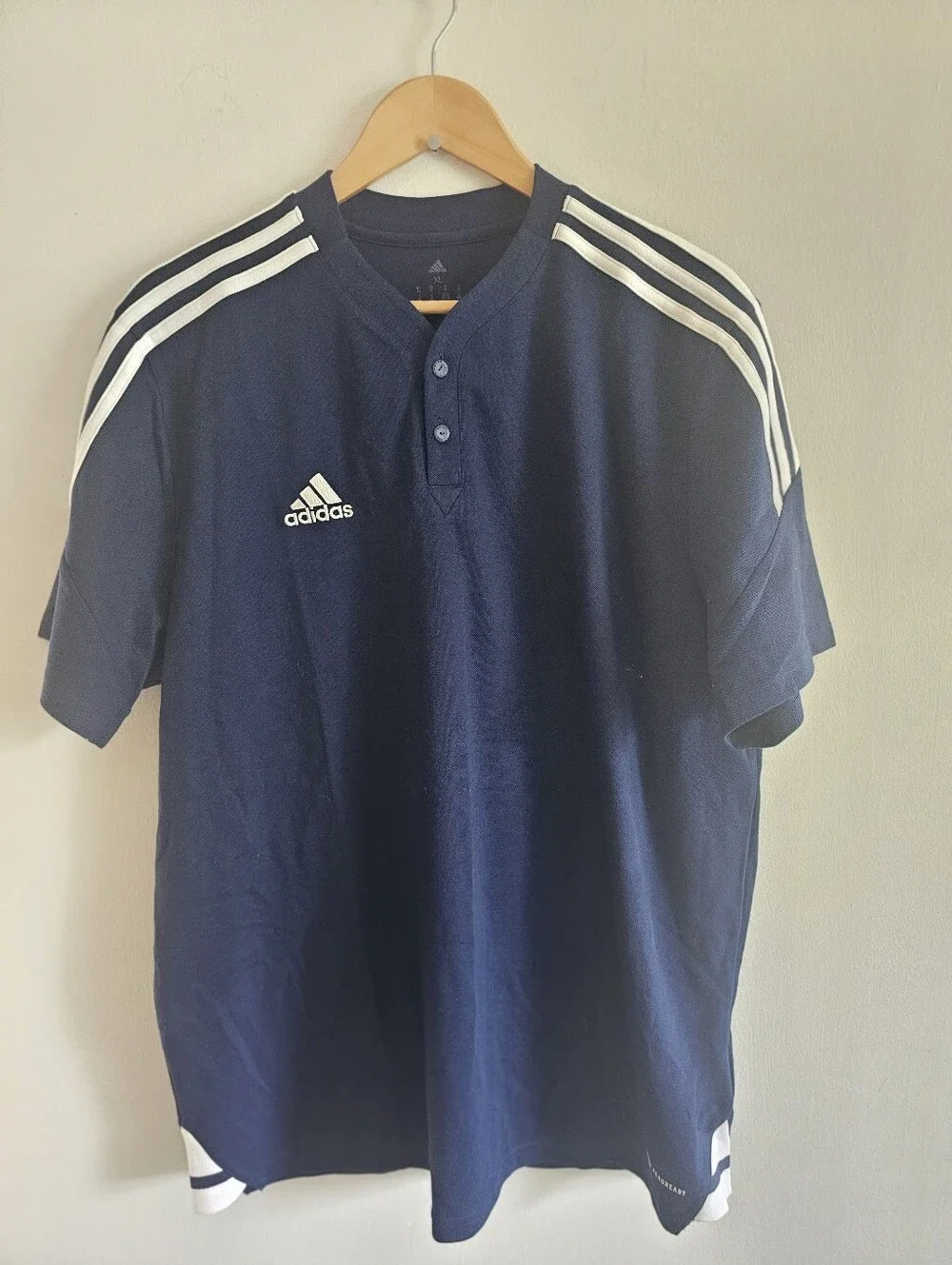 ​Adidas CON22 Navy Blue White AEROREADY Athletic Polo Shirt Mens XL NWT